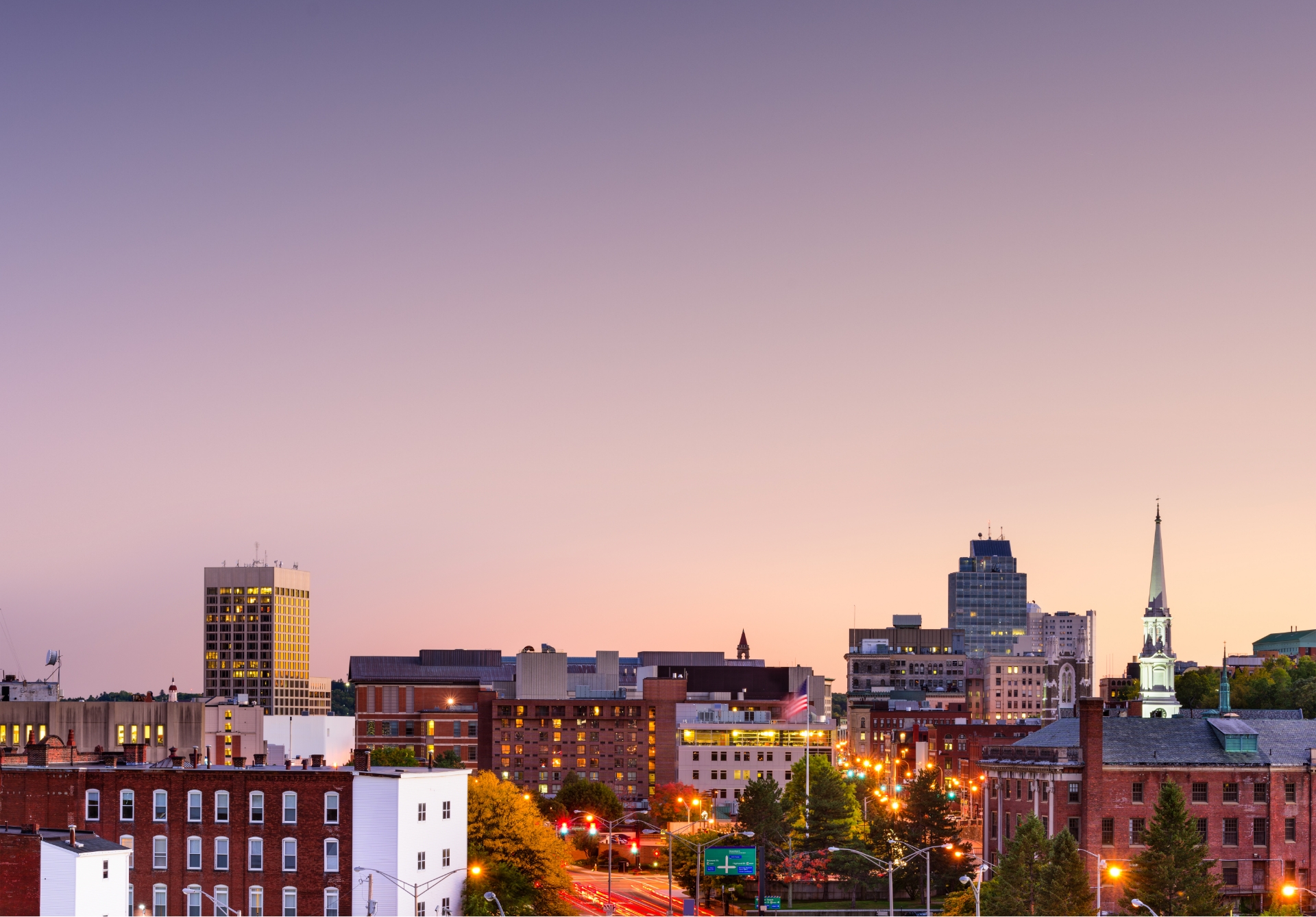 Worcester Massachusetts city skyline